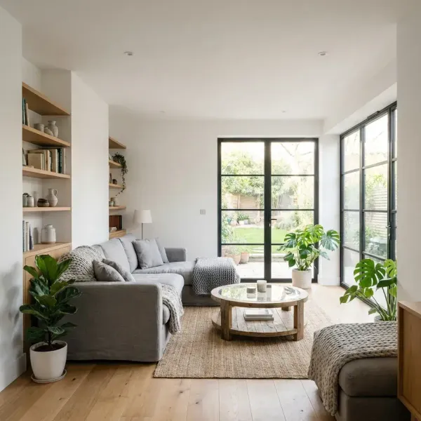 Rendu 3D photoréaliste d'un intérieur moderne
